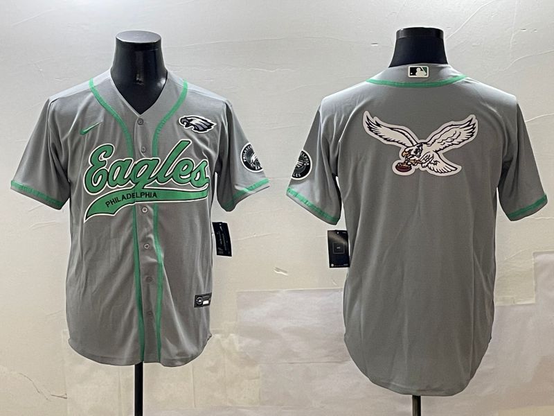 Men Philadelphia Eagles Blank Grey Jointly Name 2025 Nike Limited NFL Jersey style 17->philadelphia eagles->NFL Jersey